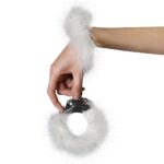 Наручники металеві Adrien Lastic Handcuffs White з білою пухнастою обробкою - Зображення 3