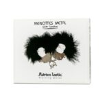Наручники металеві Adrien Lastic Handcuffs Black з чорною пухнастою обробкою - Зображення 4