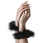 Наручники металеві Adrien Lastic Handcuffs Black з чорною пухнастою обробкою - Зображення 3