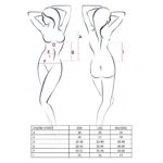 Корсет з пажами Passion JOLENE CORSET XXL/XXXL, black, трусики, напіввідкриті груди, напівпрозорий - Зображення 5