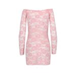 Прозора сорочка з довгим рукавом Passion YOLANDA CHEMISE XXL/XXXL, pink, трусики - Зображення 4