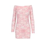 Прозора сорочка з довгим рукавом Passion YOLANDA CHEMISE XXL/XXXL, pink, трусики - Зображення 3