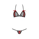 Комплект білизни Passion MELISSA BIKINI XXL/XXXL, black, ліф зі шнурівкою і трусики стрінги - Зображення 5
