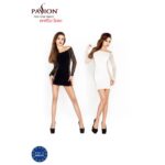 Бодістокінг Passion BS025 white, сукня-сітка, спущене плече, довгий рукав - Зображення 4