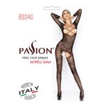 Бодістокінг Passion BS040 black, комбінезон з відкритими грудьми - Зображення 5