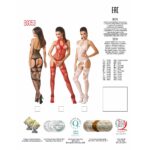 Бодістокінг Passion BS053 white, комбінезон, імітація панчох і пояса - Зображення 5