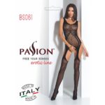 Бодістокінг Passion BS061 black, комбінезон, імітація панчіх - Зображення 7