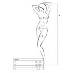 Бодістокінг Passion BS061 white, комбінезон, імітація панчох - Зображення 4