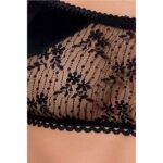Комплект білизни Passion Exclusive PETRA SET L/XL, black, стрінги, широкий пояс, ліф-топік - Зображення 5