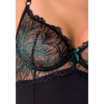 Корсет з пажами Passion Exclusive FLORIS CORSET L/XL, black, трусики - Зображення 5