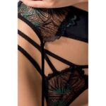 Комплект білизни Passion Exclusive FLORIS SET S/M, black, ліф, трусики, пояс для панчох - Зображення 5