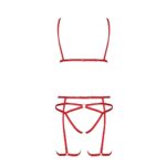 Комплект білизни Passion Exclusive MAGALI SET OpenBra XXL/XXXL, red, стрепи, ліф, трусики і пояс - Зображення 5