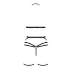 Комплект білизни Passion Exclusive MORGAN SET OpenBra S/M, black, стрепи, трусики, ліф, пояс - Зображення 6