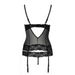 Корсет з відкритими грудьми Passion Exclusive NORTH CORSET S/M, black, пажі, трусики, шнурівка - Зображення 6