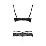 Комплект білизни Passion Exclusive NORTH SET L/XL, black, ліф і трусики з елементами під латекс - Зображення 6
