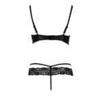 Комплект білизни Passion Exclusive NORTH SET S/M, black, ліф и трусики з елементами під латекс - Зображення 6