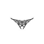Трусики мереживні з доступом Passion Exclusive VIOLANTE THONG L/XL, black - Зображення 5