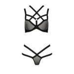Комплект білизни Passion Exclusive HAGAR SET S/M, black, стрепи трусики та ліф - Зображення 5