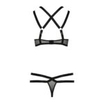 Комплект білизни Passion Exclusive HAGAR SET S/M, black, стрепи трусики та ліф - Зображення 6