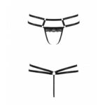 Трусики-стрінги зі стреп та мереживом Passion Exclusive LORRY THONG L/XL, black - Зображення 5
