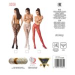 Еротичні колготки-бодістокінг Passion S008 white, ажурні колготки з вирізом та лампасами-сіткою - Зображення 5