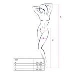 Еротичні колготки-бодістокінги Passion S023 One Size, White, імітація панчіх з ромбами та пояском - Зображення 4