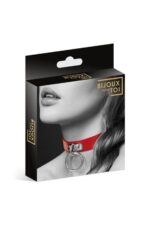 Чокер з кільцем для повідця Bijoux Pour Toi - FETISH Red, екошкіра - Зображення 3