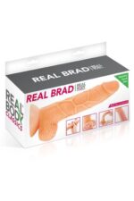 Фалоімітатор із рухомою крайньою плоттю Real Body — Real Brad, діаметр 4 см, TPE - Зображення 3