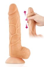 Фалоімітатор із рухомою крайньою плоттю Real Body — Real Brad, діаметр 4 см, TPE