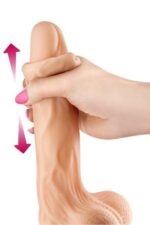 Фалоімітатор із рухомою крайньою плоттю Real Body — Real Brad, діаметр 4 см, TPE - Зображення 2
