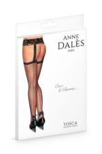 Панчохи з поясом Anne De Ales TOSCA T1 Black, середня сіточка, ззаду стрілки, мереживний пояс - Зображення 3