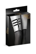 Гартер на ногу Bijoux Pour Toi - 3 THONGS Black, сексуальна підв'язка, екошкіра - Зображення 3