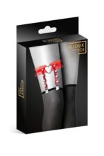 Гартер на ногу Bijoux Pour Toi - WITH HEART AND SPIKES Red, сексуальна підв'язка з сердечком - Зображення 3