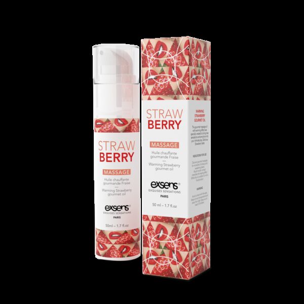 Масажна олія EXSENS Strawberry 50 мл розігрівальна, без цукру, без парабенів, їстівна