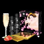 Гель для NURU-масажу Shunga Oriental Body-to-Body – Sparkling Strawberry Wine плюс простирадло - Зображення 3