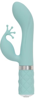 Розкішний вібратор-кролик Pillow Talk - Kinky Teal з кристалом Сваровські, потужний - Зображення 12