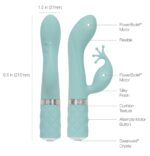 Розкішний вібратор-кролик Pillow Talk - Kinky Teal з кристалом Сваровські, потужний - Зображення 8