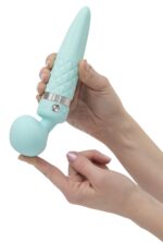 Вібромасажер 2в1 PILLOW TALK - Sultry Teal, класичний масажер і вібратор з ротацією, підігрів - Зображення 5