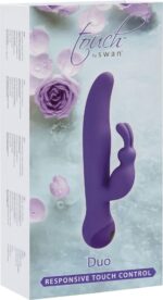 Вібратор-кролик з сенсорним управлінням і ротацією Touch by SWAN - Duo Purple, глибока вібрація - Зображення 9
