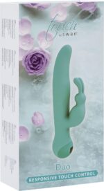Вібратор-кролик з сенсорним управлінням і ротацією Touch by SWAN - Duo Teal, глибока вібрація - Зображення 8