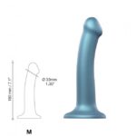 Насадка для страпону Strap-On-Me Mono Density Dildo M Blue, діам. 3,3 см, одношаровий силікон, гнучк - Зображення 4