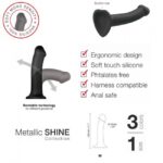Насадка для страпону Strap-On-Me Mono Density Dildo M Blue, діам. 3,3 см, одношаровий силікон, гнучк - Зображення 5