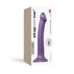 Насадка для страпону Strap-On-Me Mono Density Dildo Violet M, діам. 3,3 см, одношаровий силікон, гну - Зображення 4