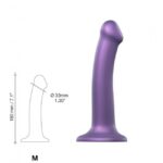 Насадка для страпону Strap-On-Me Mono Density Dildo Violet M, діам. 3,3 см, одношаровий силікон, гну - Зображення 3