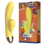 Вібратор-кролик з підігрівом і пустотливим язичком для клітора Leten Wonderful Yellow - Зображення 2