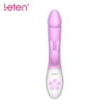 Вібратор-кролик з масажними стволом і підігрівом Leten Alina Purple, два мотори - Зображення 2