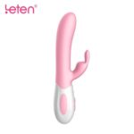 Вібратор-кролик з масажними стволом і підігрівом Leten Abby Pink, два мотори - Зображення 2