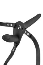 Подвійний страпон з вібрацією Fetish Tentation Vibrating Strap-On with Double Dildo Black - Зображення 2