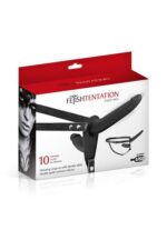 Подвійний страпон з вібрацією Fetish Tentation Vibrating Strap-On with Double Dildo Black - Зображення 3