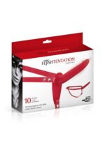 Страпон з вібрацією Fetish Tentation Vibrating Strap-On with Dildo Red - Зображення 3